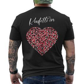 Carnival Costume Confetti Heart T-Shirt mit Rückendruck - Seseable De