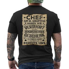 Chef Für Dich Das Beste 50 Geburtstag Mann 50 Jahre T-Shirt mit Rückendruck - Seseable De