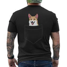 Corgi Dog In Bag Cute Dog Pockets Corgi T-Shirt mit Rückendruck - Seseable De
