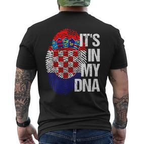 Croatia Hrvatska Flag Home Roots Fingerprint Dna T-Shirt mit Rückendruck - Seseable De