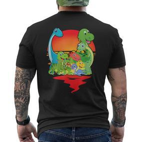 Cute Dinosaur Dinosaurs Prehistoric Dinos T-Shirt mit Rückendruck - Seseable De