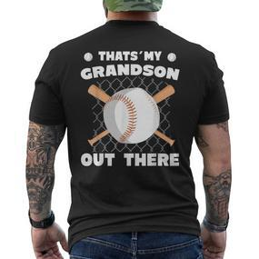 Das Ist Mein Enkel Da Draußen Baseball- T-Shirt mit Rückendruck - Seseable De
