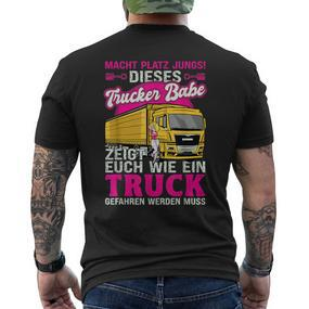 Dieses Trucker Babe Shows Euch Wie Ein Truck Gefahren Wird T-Shirt mit Rückendruck - Seseable De