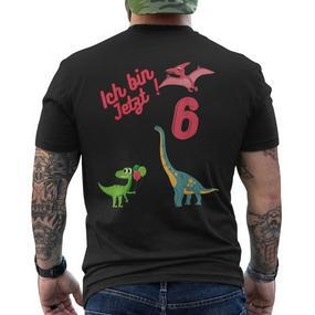 Dinosaurier Kinder Geburtstagsshirt 'Ich bin jetzt 6 Jahre alt' Kurzärmliges Herren-T-Shirt - Seseable De