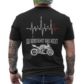 Du Verstehst Das Nicht Motorrad Herzschlag Puls Supersport T-Shirt mit Rückendruck - Seseable De