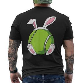 Easter Bunny Tennis Easter Tennis Rabbit Ears T-Shirt mit Rückendruck - Seseable De