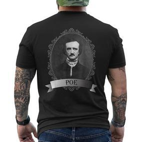 Edgar Allan Poe Portrait T-Shirt mit Rückendruck - Seseable De