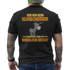Esel Lustiger Spruch Ich Bin Kein Klugscheißer T-Shirt mit Rückendruck - Seseable De