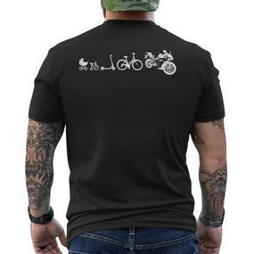 Evolution des Bikers Schwarzes Kurzärmliges Herren-T-Kurzärmliges Herren-T-Shirt, Motorrad und Fahrrad Design - Seseable De