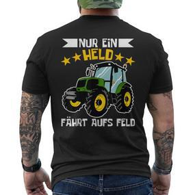 Farmer's Nur Ein Held Fahrt Auf S Feld German Language T-Shirt mit Rückendruck - Seseable De
