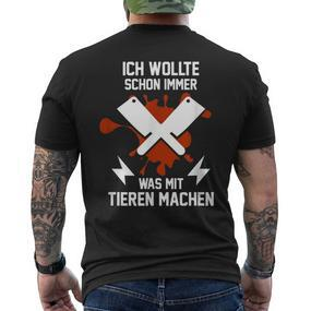 Fleischer Schlachter Butcher T-Shirt mit Rückendruck - Seseable De