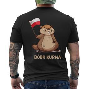 Bober Bóbr Kurwa Internet Meme Poland Flag Beaver T-Shirt mit Rückendruck - Seseable De