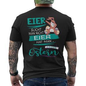 Easter Bunny Frohe Ostern Rabbit Easter Eggs Search Man T-Shirt mit Rückendruck - Seseable De