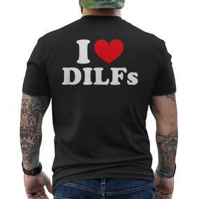 I Love Dilfs I Heart Dilfs Red Heart T-Shirt mit Rückendruck - Seseable De