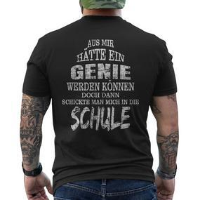 Slogan For Students And Students School Genie T-Shirt mit Rückendruck - Seseable De