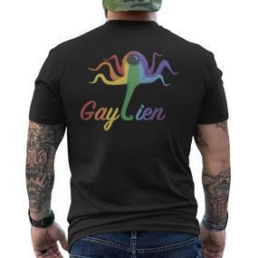 Gaylien Gay Alien Lgbt Queer Trans Bi Regenbogen Gay Pride T-Shirt mit Rückendruck - Seseable De