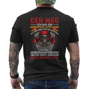 Geh Weg Ich Bin Ein Mürrische Alter Mann Skull T-Shirt mit Rückendruck - Seseable De