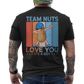 Gender Reveal Team Nuts Team Boy Retro Vintage T-Shirt mit Rückendruck - Seseable De
