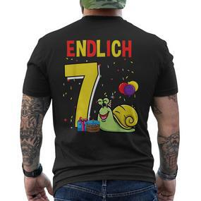 Geschenk 7 Jahre Alt Schnecke Kinder Geburtstag T-Shirt mit Rückendruck - Seseable De