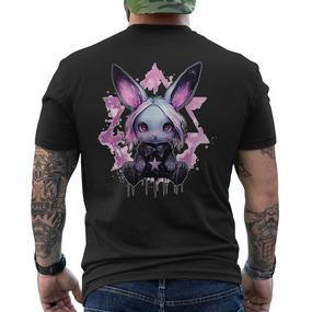 Gruseliger Niedlicher Hase Pastell Goth Kaninchen Hexe Ästhetik T-Shirt mit Rückendruck - Seseable De