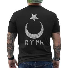 Half Moon And Star Turkey Flag Göktürk Bozkurt Turkey T-Shirt mit Rückendruck - Seseable De