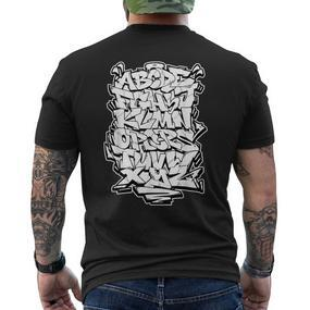 Handstyle Hip Hop Urban Lettering With Graffiti Alphabet T-Shirt mit Rückendruck - Seseable De