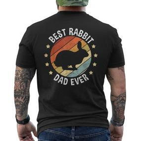 Herren Best Rabbit Dad Ever Papa Kaninchen Vintage Hasenbesitzer T-Shirt mit Rückendruck - Seseable De
