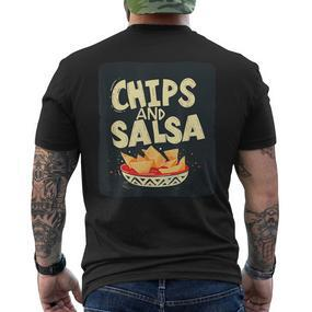 Hübsche Schale Mit Chips Und Spritziger Salsa Für Snacks Und Freunde T-Shirt mit Rückendruck - Seseable De