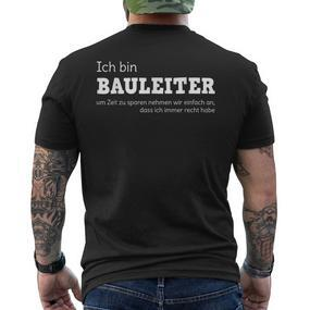 Ich Bin Bauleiter Bauherr T-Shirt mit Rückendruck - Seseable De