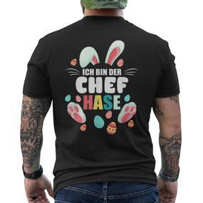 Ich Bin Der Chef Rabbit Easter Bunny Family Partner T-Shirt mit Rückendruck - Seseable De