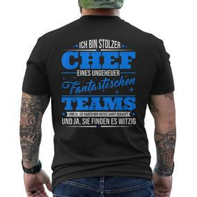 Ich Bin Stolzer Chef Eines Unheuer Fantastische Teams T-Shirt mit Rückendruck - Seseable De
