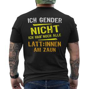 Ich Gender Nicht, Alle Latten Am Zaun Schwarz Kurzärmliges Herren-T-Kurzärmliges Herren-T-Shirt, Witziges Statement - Seseable De