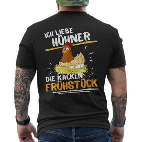 Ich Liebe Hühner Frühstücks-Kurzärmliges Herren-T-Shirt, Witziges Bauernhof Tee - Seseable De