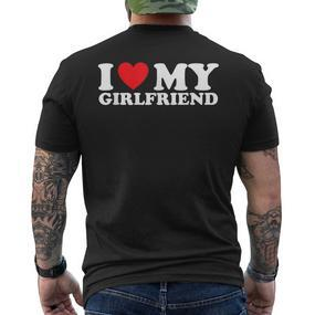 Ich Liebe Meine Freundin Ich Liebe Meine Freund German Black T-Shirt mit Rückendruck - Seseable De