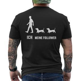 Ich Meine Follower Dachshund Dachshund Owner Dog Black T-Shirt mit Rückendruck - Seseable De