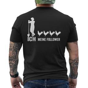 Ich Und Meine Follower Hühner Huhn Landwirt Bauer T-Shirt mit Rückendruck - Seseable De