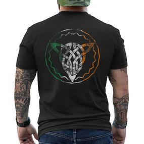 Irland Keltischer Dreiecksknoten Irische Flagge Ireland Black T-Shirt mit Rückendruck - Seseable De