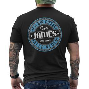 James Ich Bin Dieser Cooler James Black T-Shirt mit Rückendruck - Seseable De