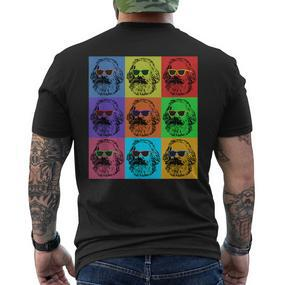 Karl Marx Pop Art Portrait Revolutionaries Retro Vintage T-Shirt mit Rückendruck - Seseable De