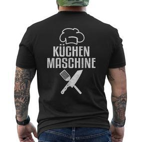 Kitchen Machine With Print For Chefs T-Shirt mit Rückendruck - Seseable De