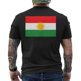 Kurdish Flag Kurdin Motif Rojava Pumpdistan Colours T-Shirt mit Rückendruck - Seseable De