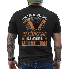 Leben Ohne Steirian Harmonica Squeeze S T-Shirt mit Rückendruck - Seseable De