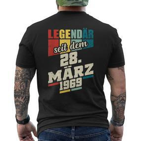 Legendär Seit 28 März 1969 Geburtstag Am 2831969 T-Shirt mit Rückendruck - Seseable De