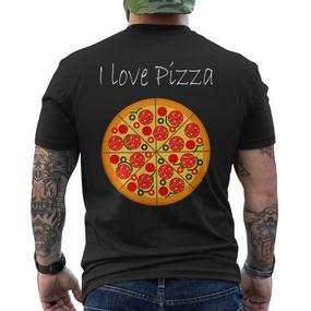 Liebe zur Pizza Grafik Kurzärmliges Herren-T-Kurzärmliges Herren-T-Shirt, Unisex mit Pizza-Motiv - Seseable De