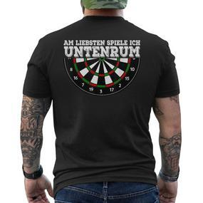 Am Liebsten Spiele Ich Untenrum Darts Dartplayer S T-Shirt mit Rückendruck - Seseable De