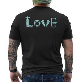Love Love Diving Scuba Diving Freitdiving Apnoea Sea T-Shirt mit Rückendruck - Seseable De