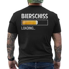 Men's Bierschiss Saufen Bier Malle Witz Saying Black T-Shirt mit Rückendruck - Seseable De