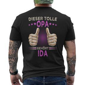 Men's Dieser Tolle Opa Gehört Ida Opi Black T-Shirt mit Rückendruck - Seseable De