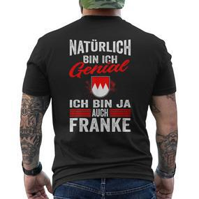 Men's Franke Franken Coat Of Arms Franke Middle Franken T-Shirt mit Rückendruck - Seseable De