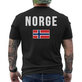 Norwegian Flag Norwegian Flag T-Shirt mit Rückendruck - Seseable De